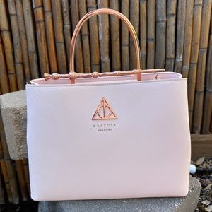 NWOT Loungefly Harry Potter Pink Rose Gold Deathly Hollows Elder Wand Handbag